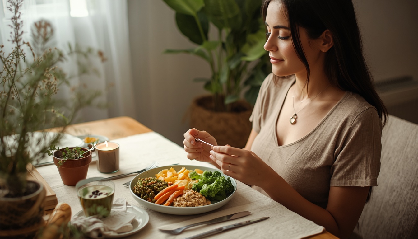 Mindful eating practice session
